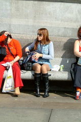 Up skirt free redhead. In public place